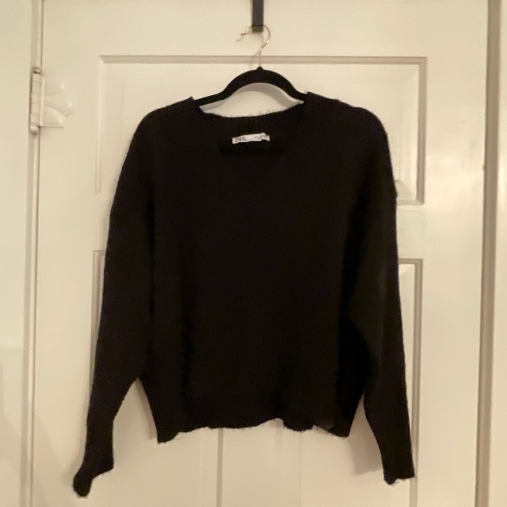 Women's Black V-Neck Sweater